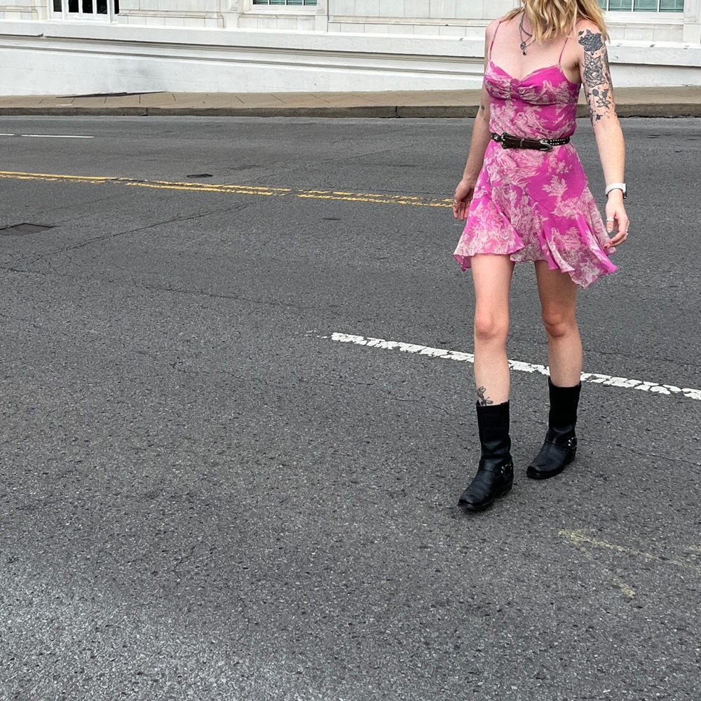 Urban outfitters pink ruffle dress